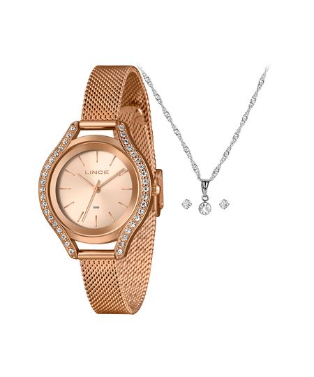 kit relógio feminino lince analógico lrrm059l36 kad7r1rx rosa UNICO