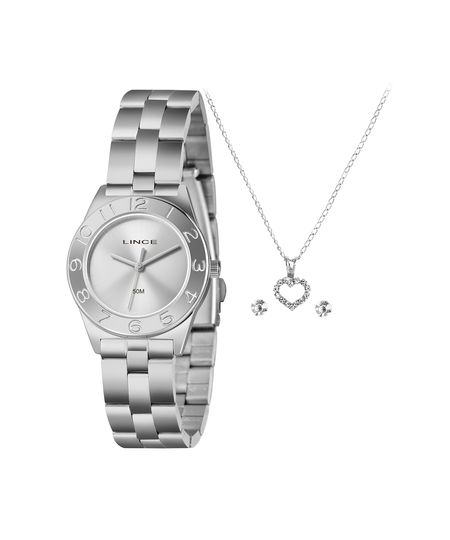 kit relógio feminino lince analógico lrmh263l32 kad0s1sx prateado UNICO
