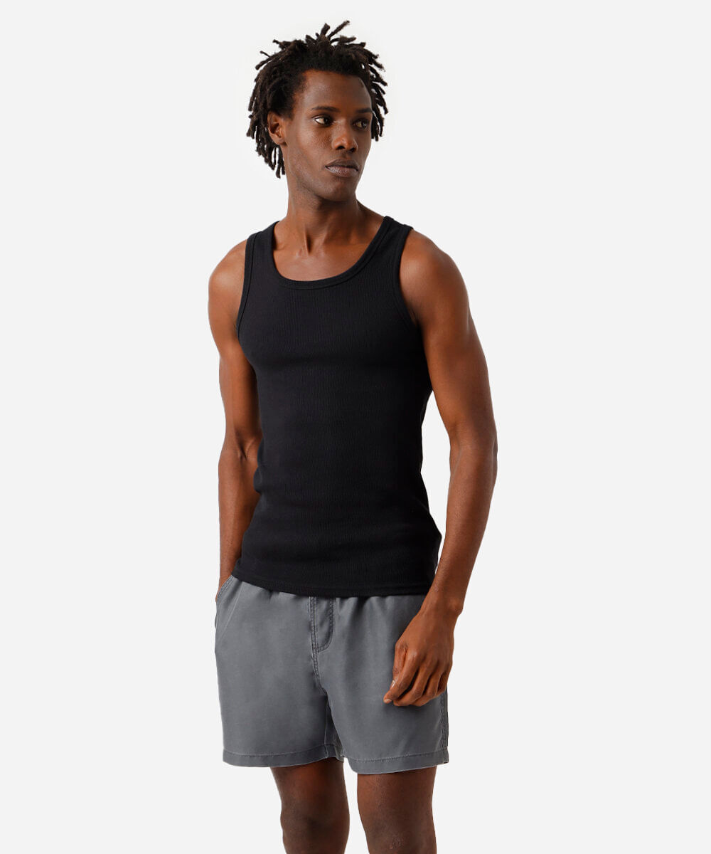 short jogger masculino estonado cinza