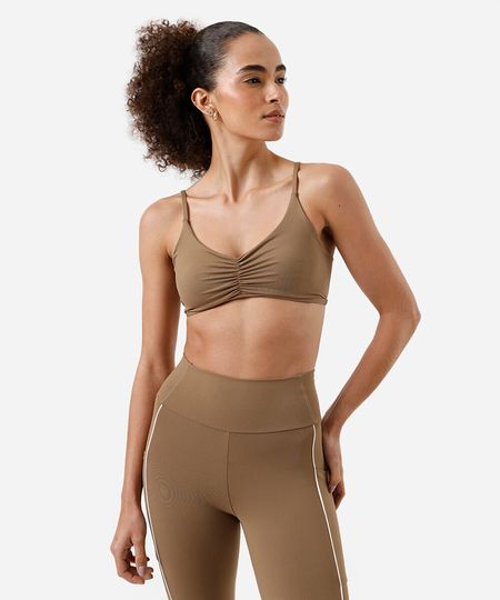 top decote coração alça fina esportiva ace marrom M