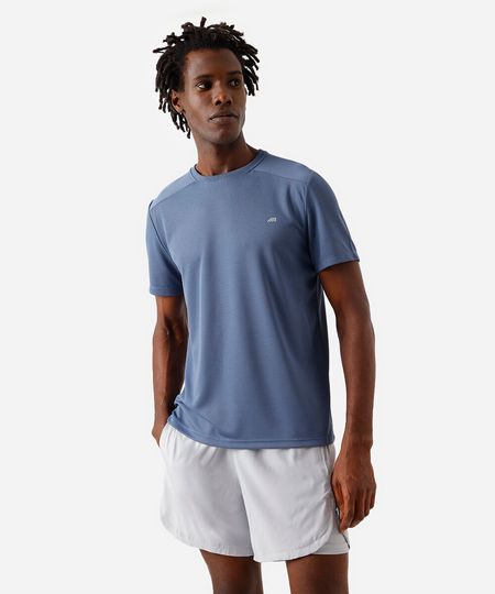 camiseta masculina esportiva ace com recorte azul GG