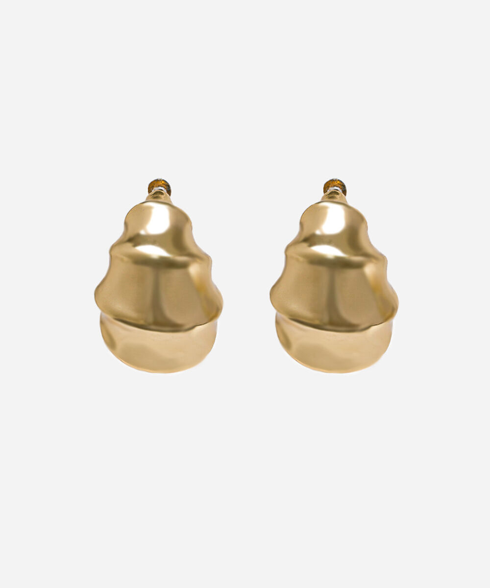 brinco feminino argola concha dourado