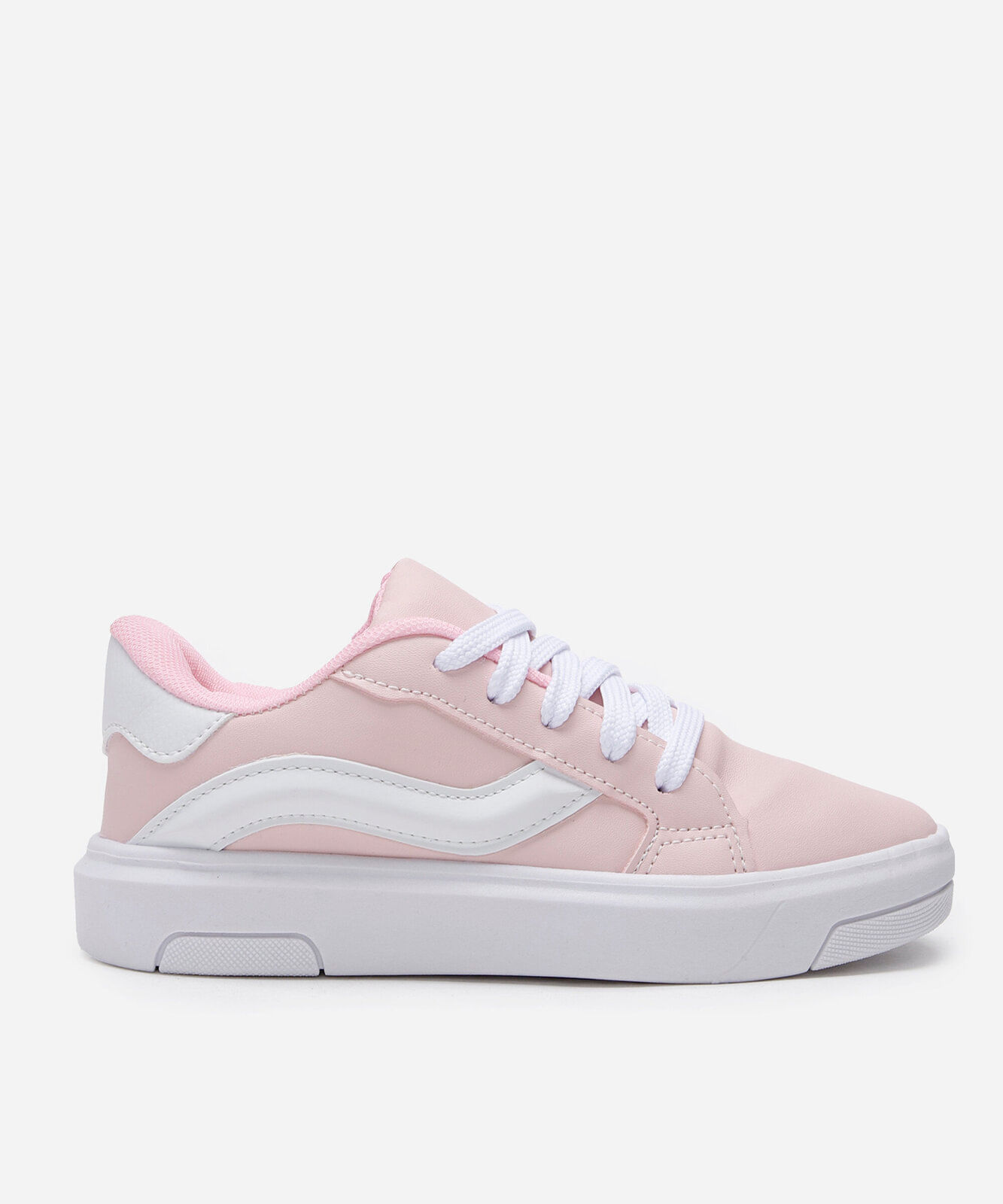 tênis infantil com faixa lateral ace rosa