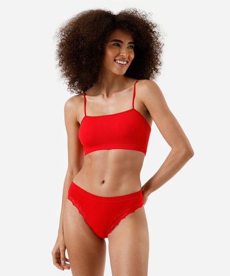 kit com top faixa e calcinha fio feminino vermelho P kit com top faixa e calcinha fio feminino vermelho P