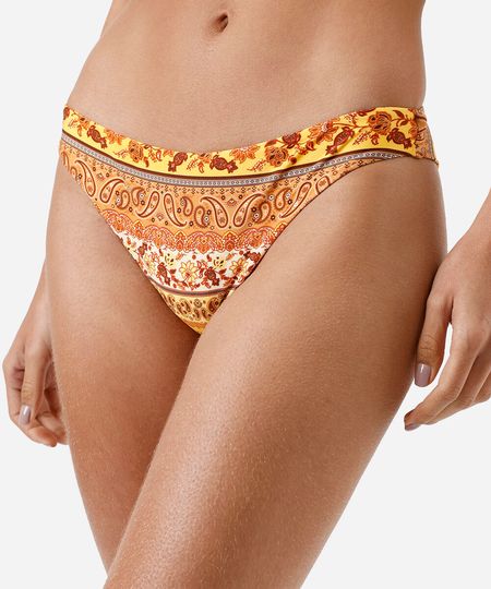 biquíni tanga estampado amarelo P biquíni tanga estampado amarelo P