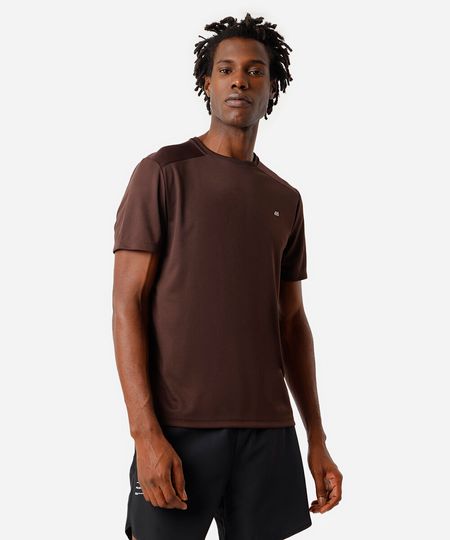camiseta masculina esportiva ace com recorte marrom P