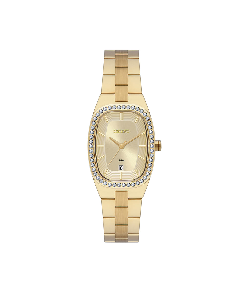 relógio feminino orient analógico lgss1020 c1kx dourado