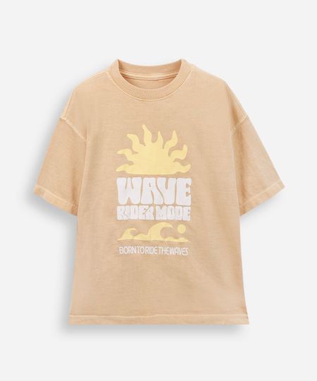 camiseta infantil de algodão estampada laranja 4