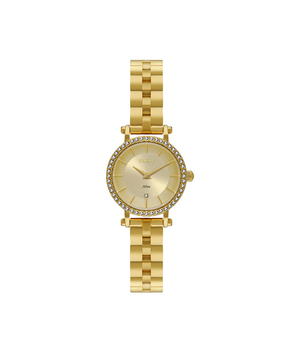 relógio feminino orient analógico fgss0238 c1kx dourado