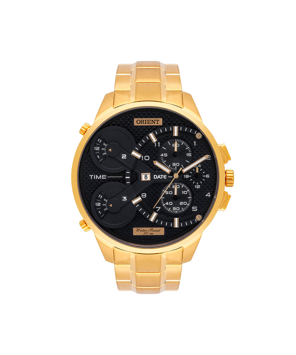 relógio masculino orient cronógrafo mgsst003 p2kx dourado relógio masculino orient cronógrafo mgsst003 p2kx dourado