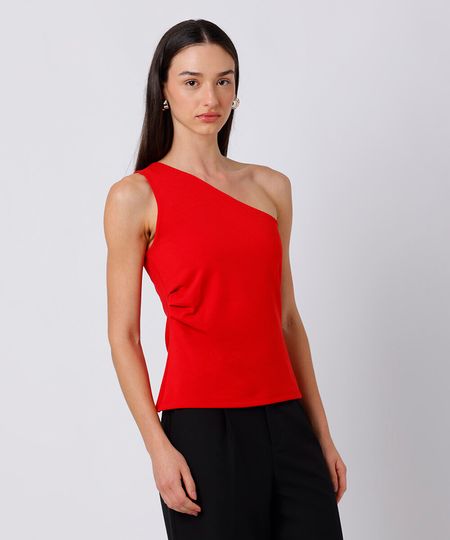 blusa ombro único feminina mindset vermelha PP