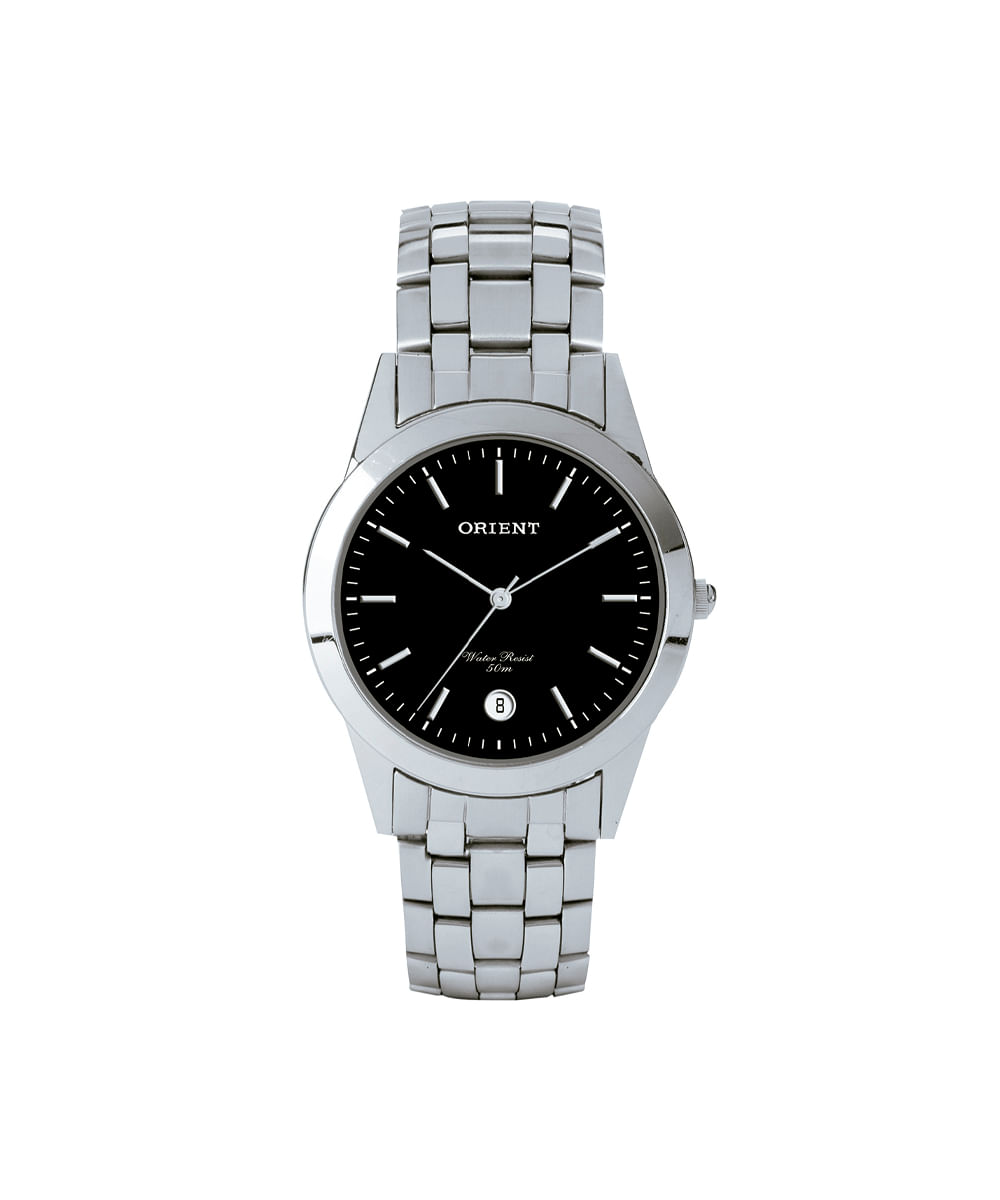 relógio masculino orient analógico calendário mbss1004a p1sx prateado