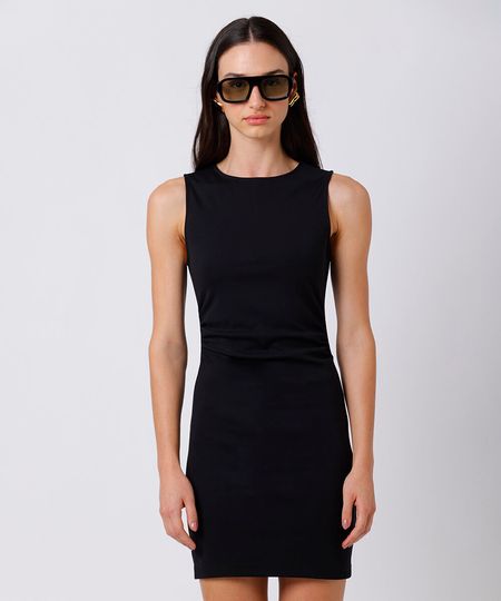 vestido curto feminino com viscose mindset preto M