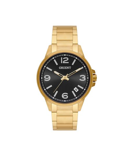 relógio masculino orient analógico calendário mgss1267 p2kx dourado UNICO