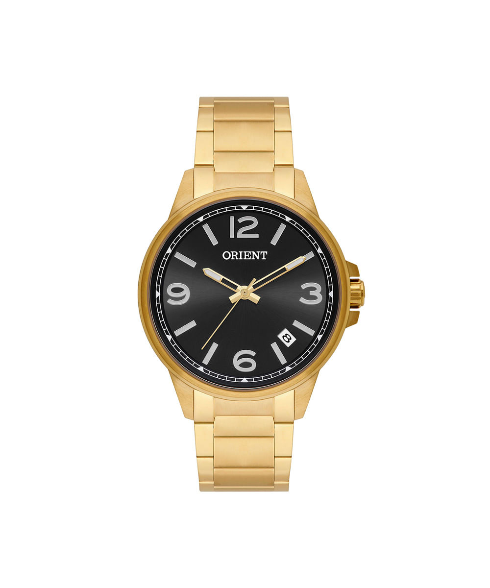 relógio masculino orient analógico calendário mgss1267 p2kx dourado