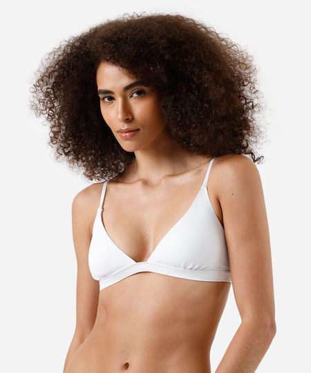 sutiã feminino triângulo em microfibra básico off white P