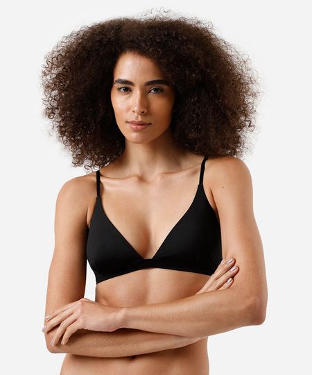 sutiã feminino triângulo em microfibra básico preto P sutiã feminino triângulo em microfibra básico preto P