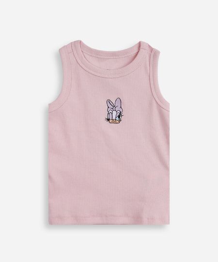 regata infantil de algodão canelada margarida rosa 3 regata infantil de algodão canelada margarida rosa 3