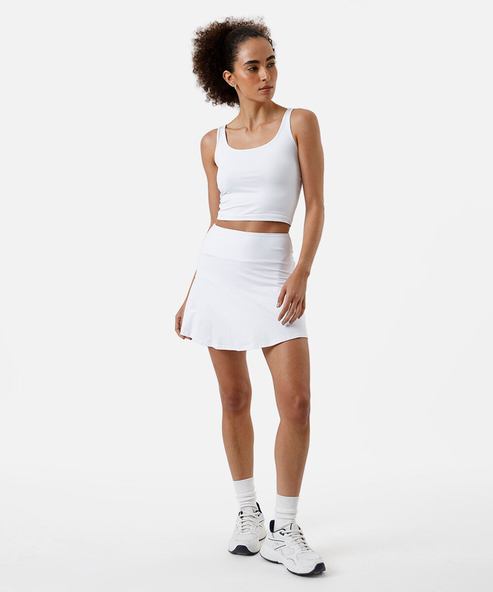 short saia esportivo feminino ace branco