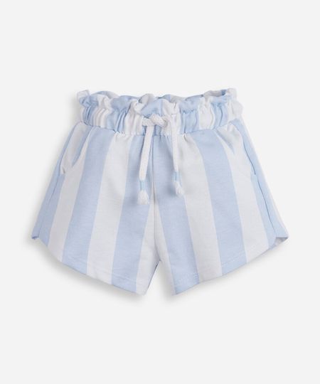 short clochard infantil de moletinho listrado azul 3 short clochard infantil de moletinho listrado azul 3