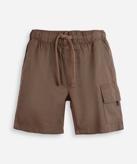bermuda cargo de sarja infantil marrom 4
