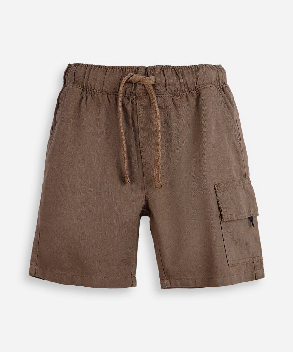 bermuda cargo de sarja infantil marrom