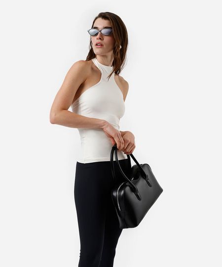 blusa feminina de poliamida halterneck off white PP