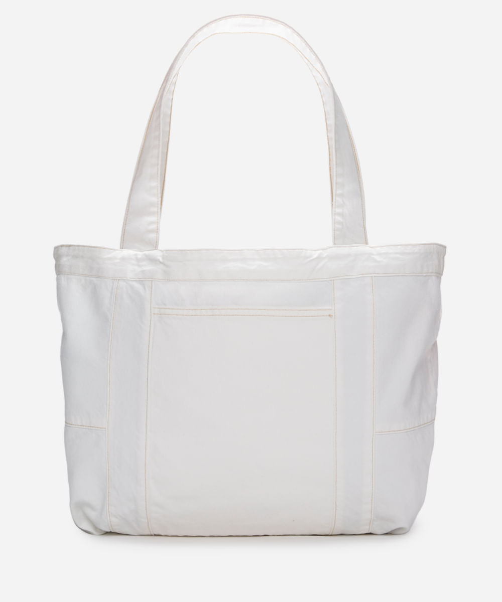 bolsa shopper de sarja off white