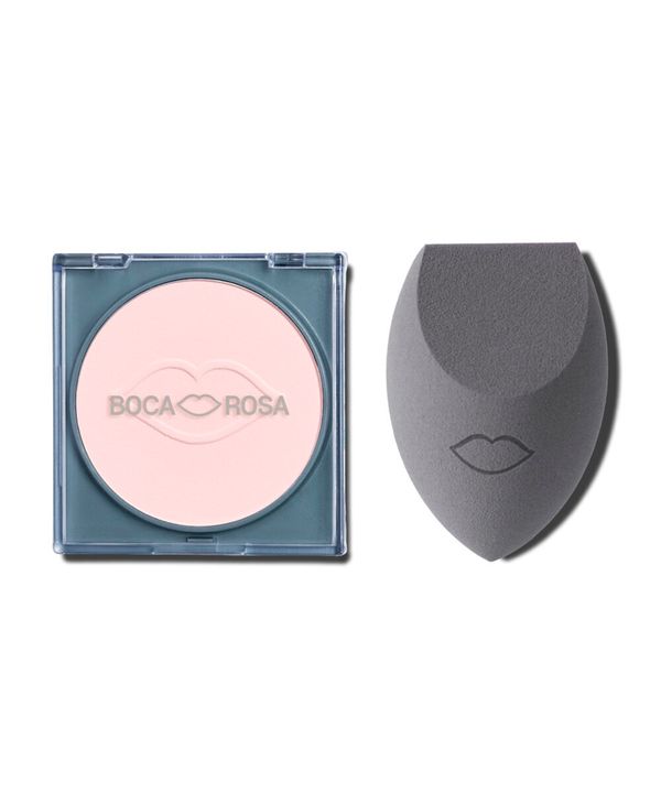 kit boca rosa esponja e pó translúcido jujuba UNICO