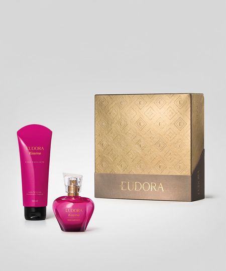 kit feminino eudora kiss me rosa marcante desodorante colônia 50ml e loção corporal 100ml UNICO