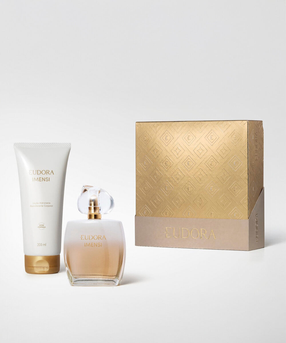 kit feminino eudora imensi desodorante colônia 100ml e loção corporal 200ml