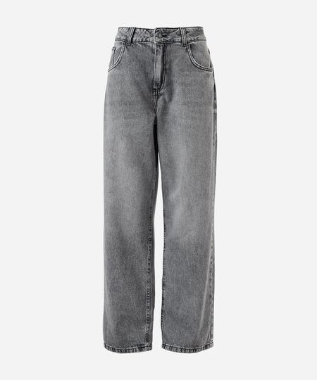 calça juvenil wide leg jeans cinza 12