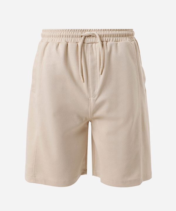 bermuda juvenil com bolsos bege 14
