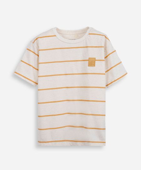 camiseta infantil com linho listrada laranja 10 camiseta infantil com linho listrada laranja 10