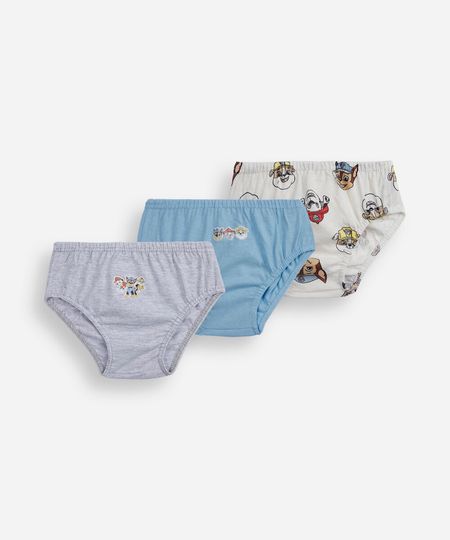 kit de 3 cuecas infantis de algodão patrulha canina colorido 2 kit de 3 cuecas infantis de algodão patrulha canina colorido 2