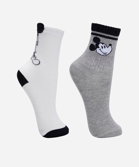kit de 2 meias cano alto mickey colorido 18-21 kit de 2 meias cano alto mickey colorido 18-21