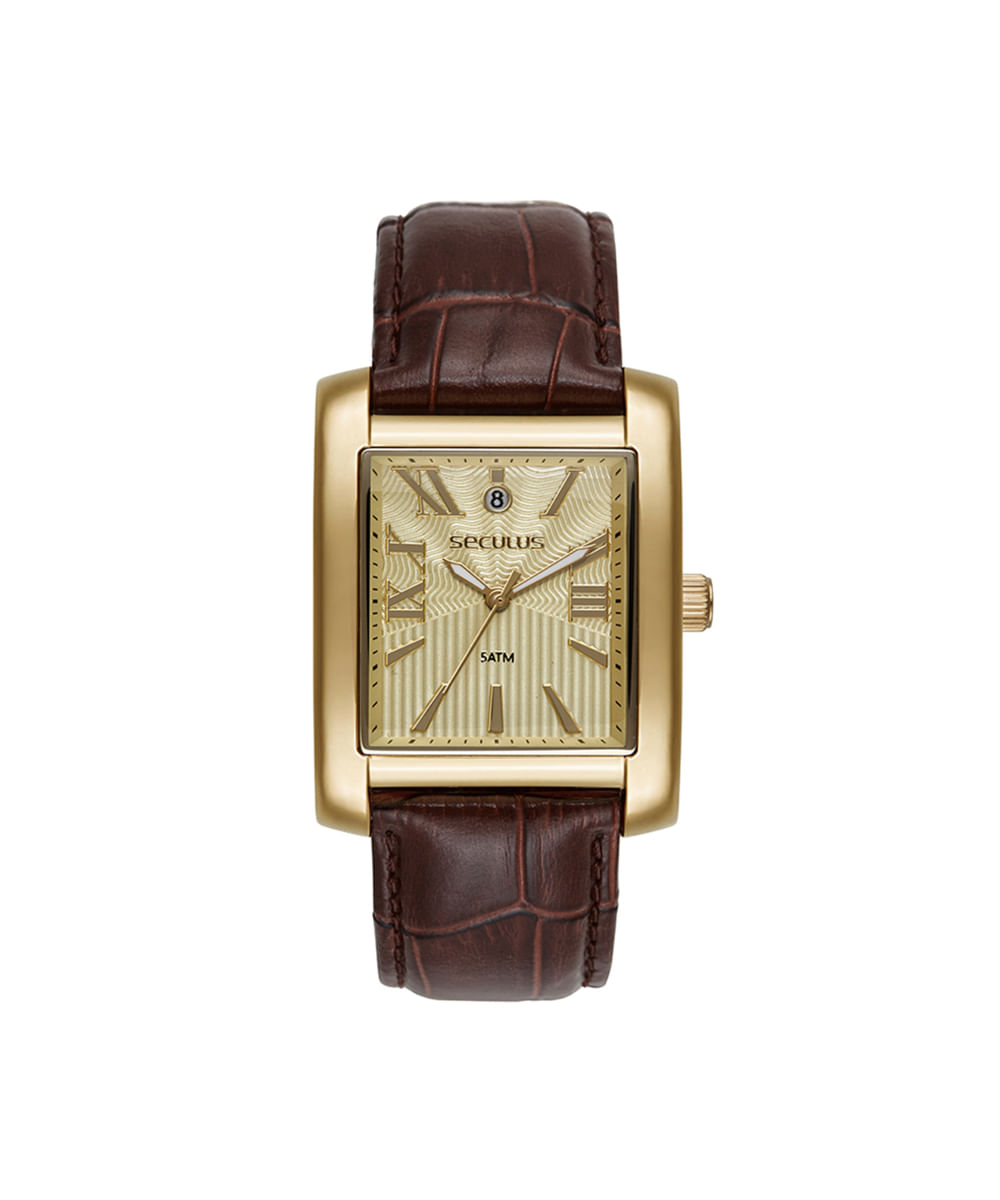 relógio masculino seculus analógico 23744gpsvdc2 dourado