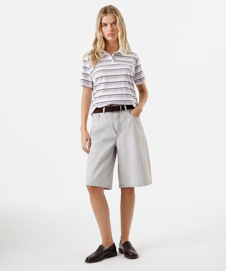 bermuda jorts feminina jeans cinza 40