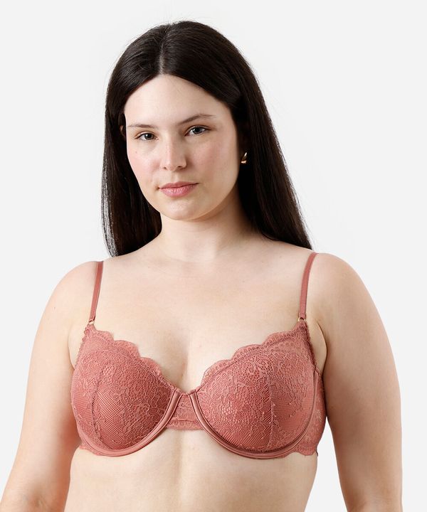 sutiã meia taça com renda rosa 44