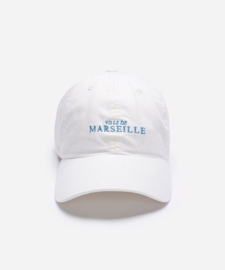 boné aba curva de sarja bordado off white UNICO boné aba curva de sarja bordado off white UNICO