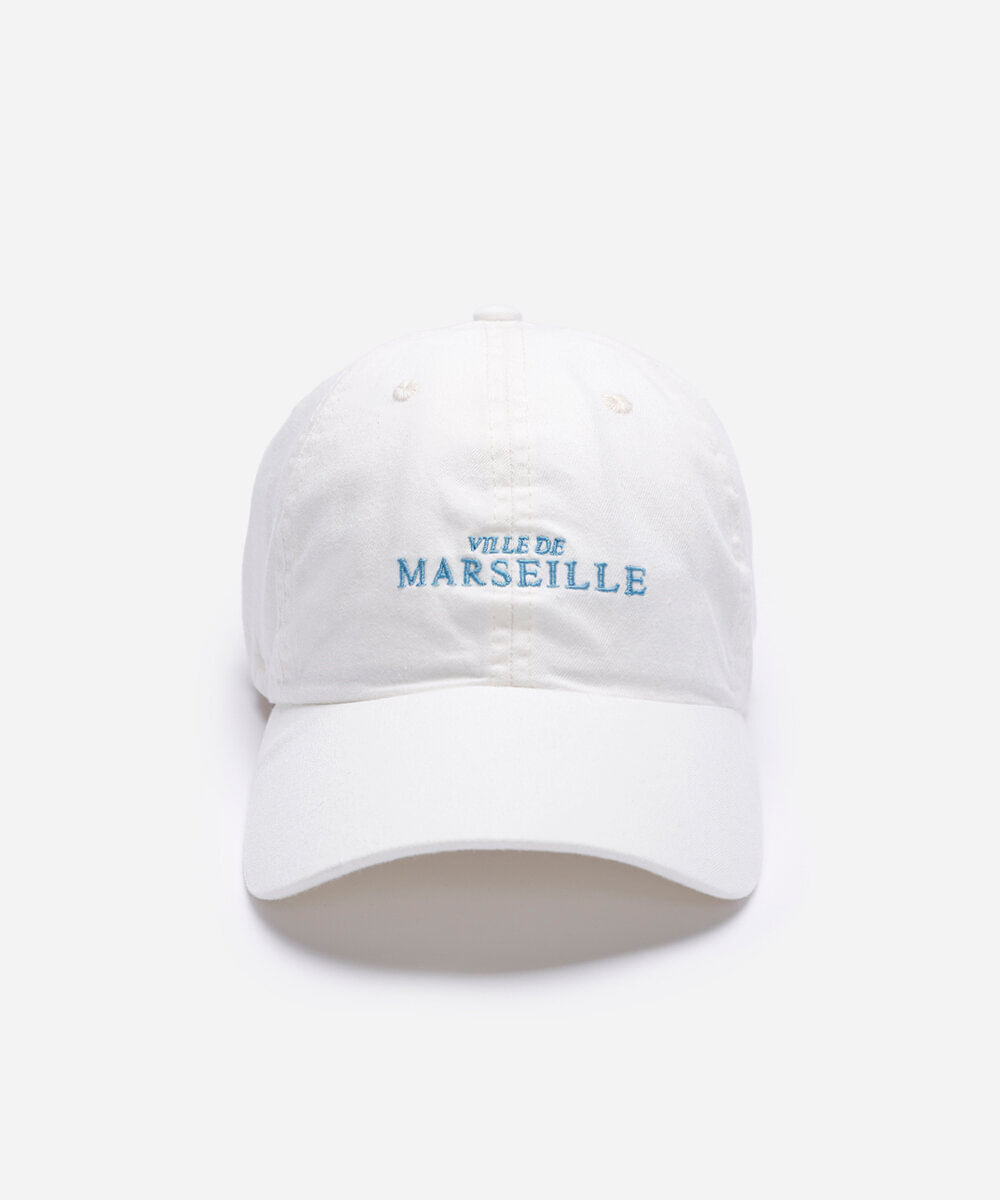 boné aba curva de sarja bordado off white