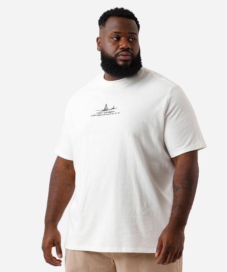 camiseta masculina de algodão estampa plus size off white GG2 camiseta masculina de algodão estampa plus size off white GG2