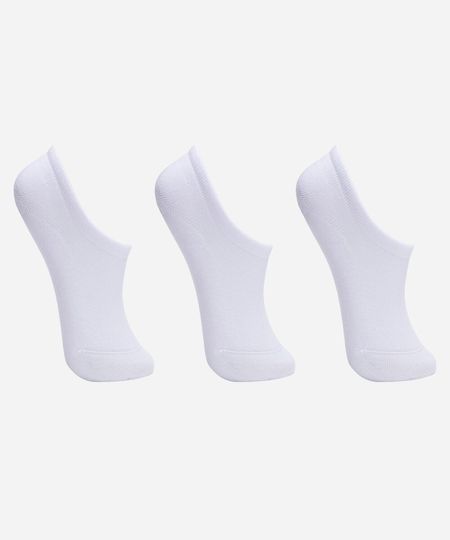 kit de 3 meias sapatilha lupo branco 34-39 kit de 3 meias sapatilha lupo branco 34-39