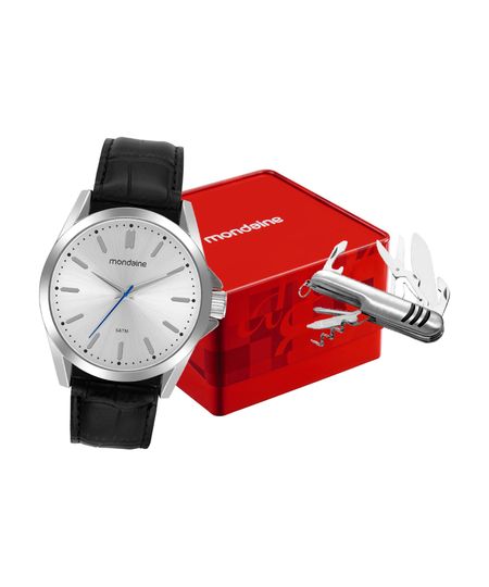 kit relógio masculino mondaine analógico 99739g0mvnh1kf prateado UNICO kit relógio masculino mondaine analógico 99739g0mvnh1kf prateado UNICO