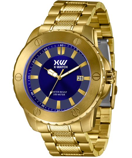 relógio masculino x watch analógico calendário xmgs1042 d1kx dourado UNICO relógio masculino x watch analógico calendário xmgs1042 d1kx dourado UNICO