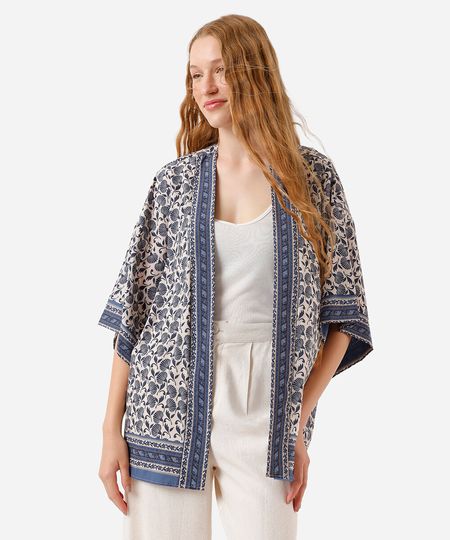 kimono feminino floral colorido UNICO