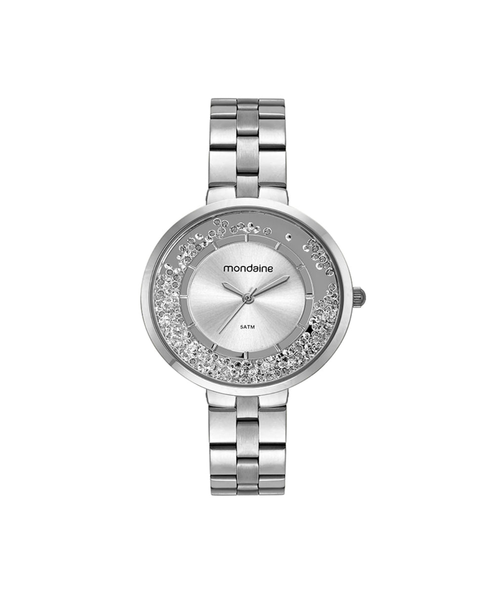 relógio feminino mondaine analógico 32585l0mvne2 prateado