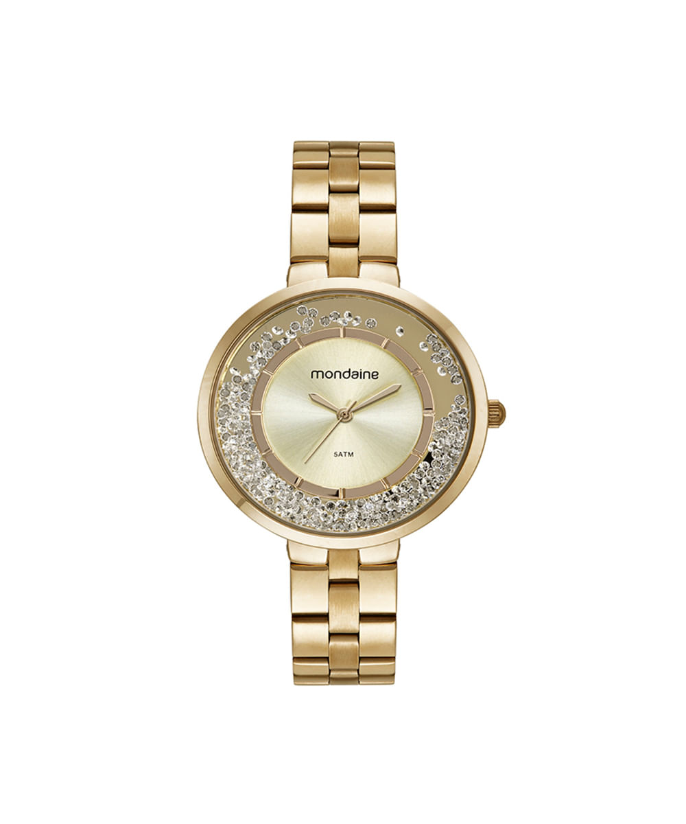 relógio feminino mondaine analógico 32585lpmvde1 dourado