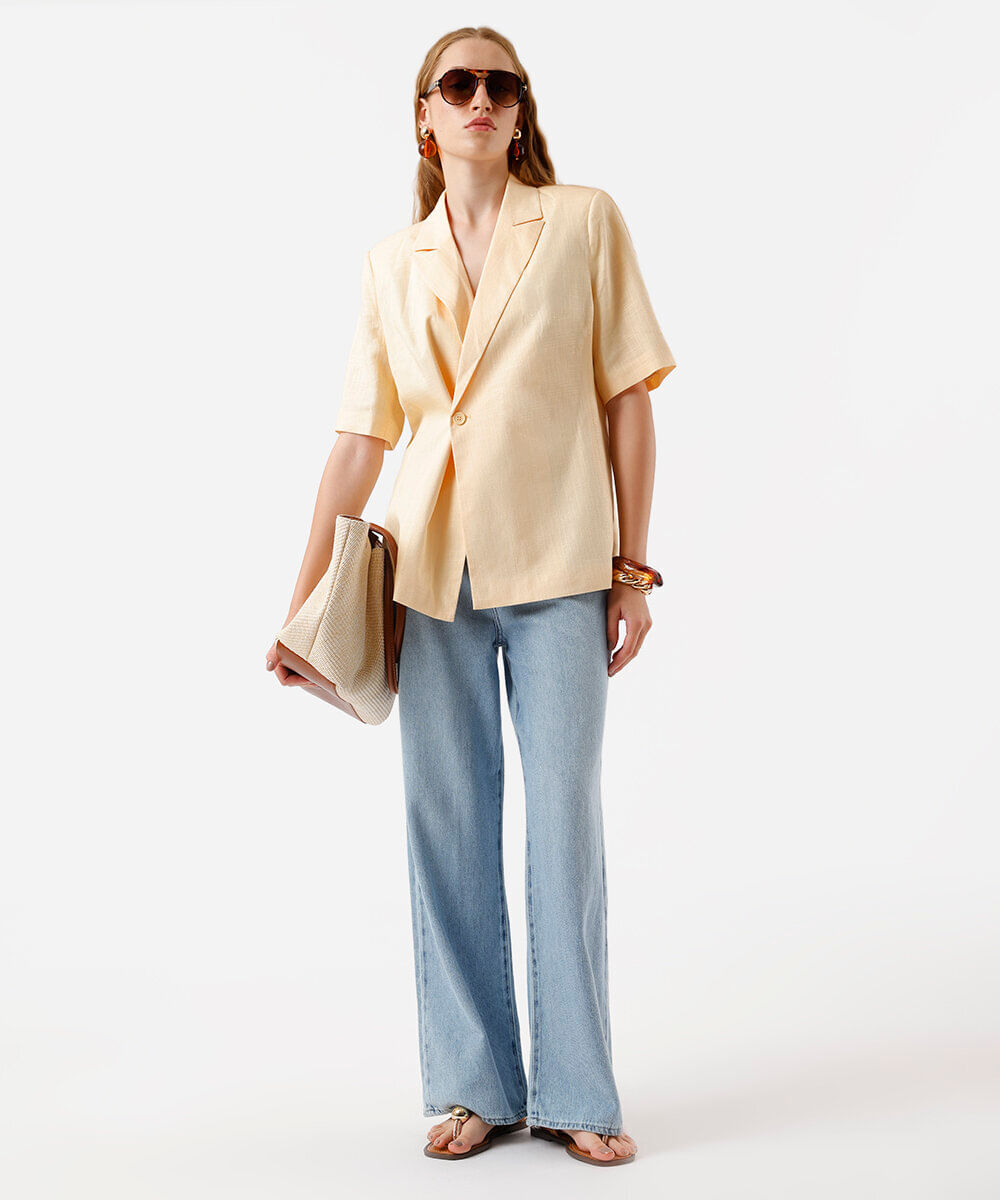 calça wide leg feminina jeans com cinto azul