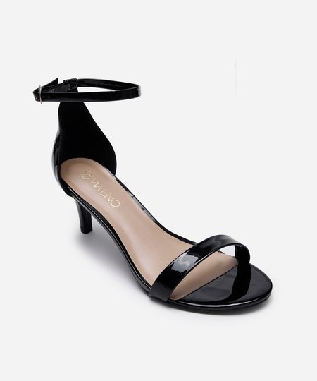 sandália salto fino via uno preta 35 sandália salto fino via uno preta 35